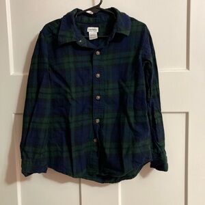 Carter's Navy and green Plaid Shirt